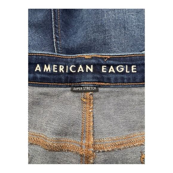 American eagle size 24 hi rise shortie jean shorts rough hem - Picture 4 of 6